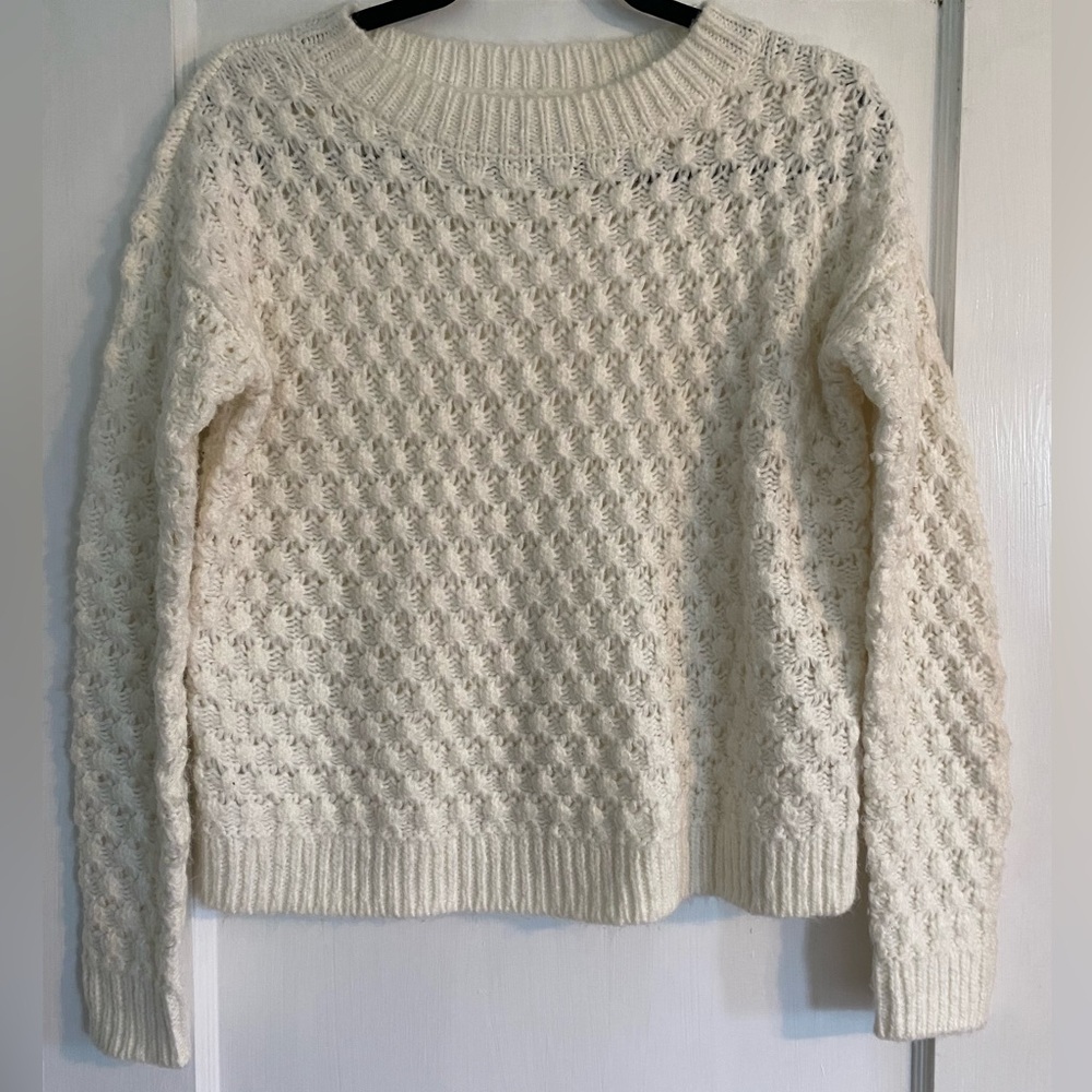 Ann Taylor LOFT Sweater Size
XS Winter White Chunky Knit Wool Blend Oversized